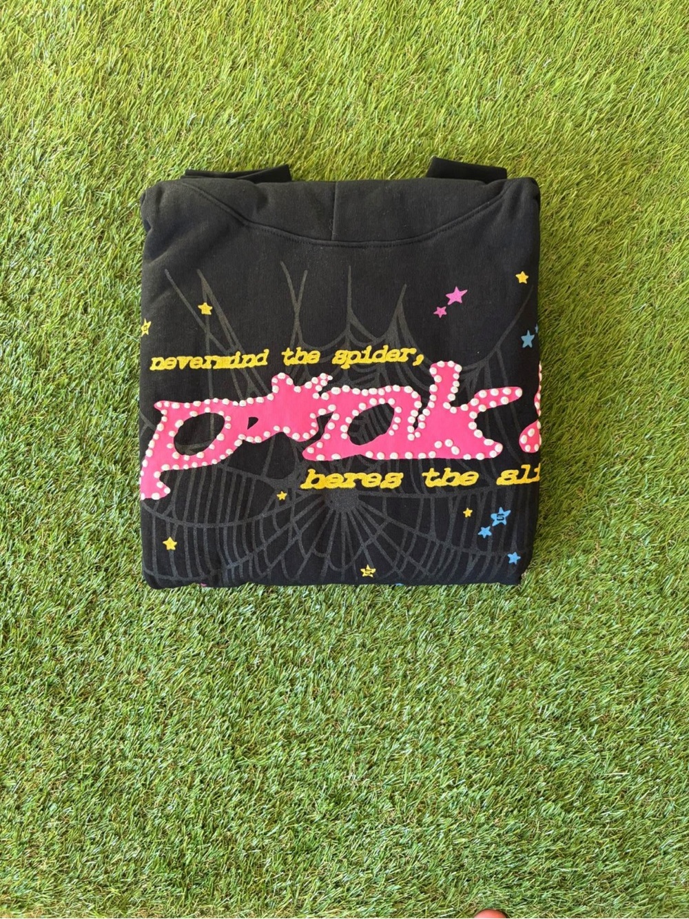 Black Graphic Hoodie with Pink 'punk!' Text